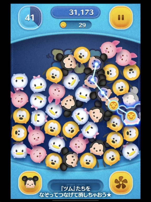 LINE：ディズニー ツムツムのゲーム画面