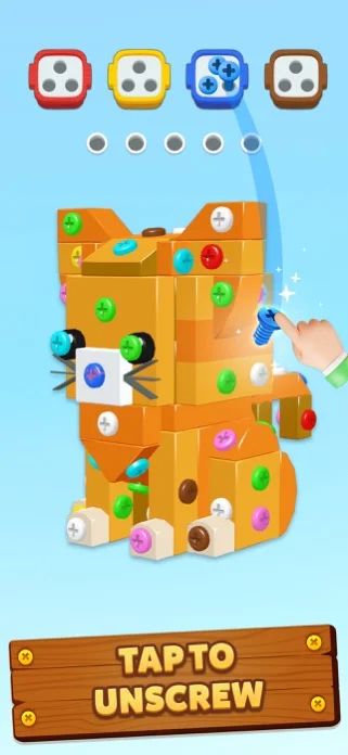 Screwdom : ボルトパズルゲームのゲーム画面