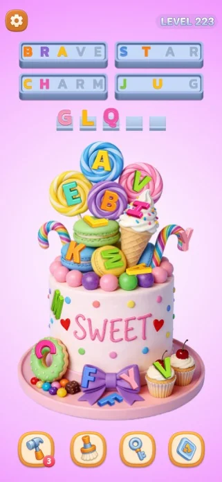 Word Screw: ワードパズルゲームのゲーム画面