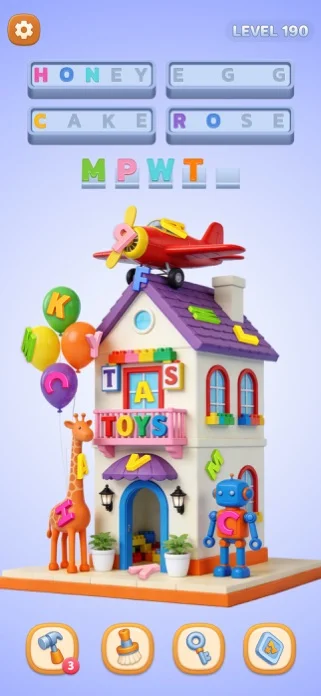 Word Screw: ワードパズルゲームのゲーム画面