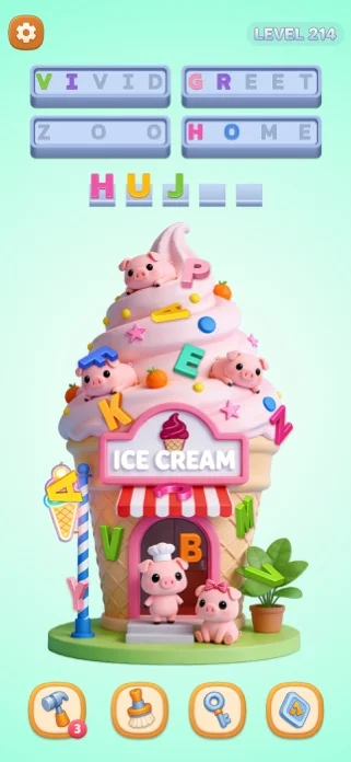 Word Screw: ワードパズルゲームのゲーム画面