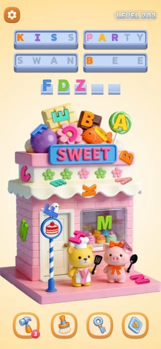 Word Screw: ワードパズルゲームのゲーム画面