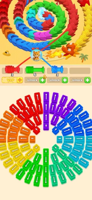 毛糸クラッシュ - パーキングパズル ドラゴンゲームのゲーム画面