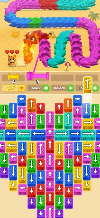 毛糸クラッシュ - パーキングパズル ドラゴンゲームのゲーム画面