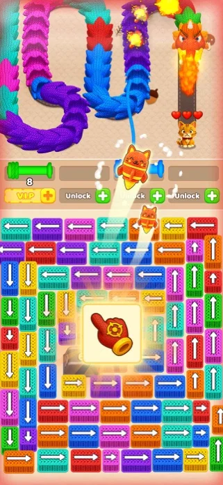 毛糸クラッシュ - パーキングパズル ドラゴンゲームのゲーム画面