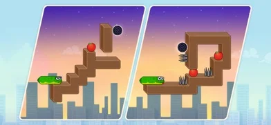 Snake Puzzle: Slither to Eat!のゲーム画面