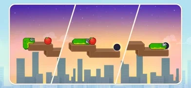 Snake Puzzle: Slither to Eat!のゲーム画面