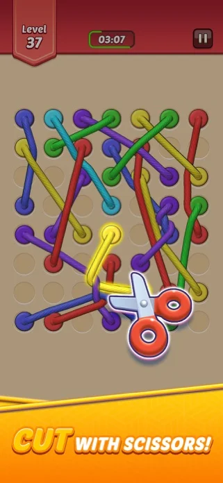 Tangled Rope: Solve Puzzles!のゲーム画面