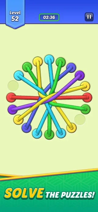 Tangled Rope: Solve Puzzles!のゲーム画面