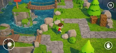 無邪気な 少年 が 恐ろしい 森の中でのゲーム画面
