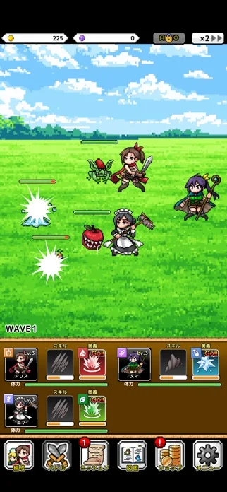 ドット！ガールズバトルのゲーム画面