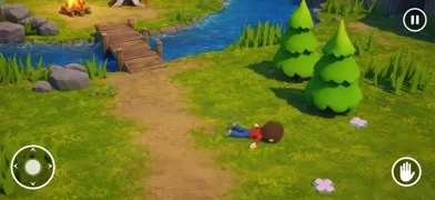 無邪気な 少年 が 恐ろしい 森の中でのゲーム画面
