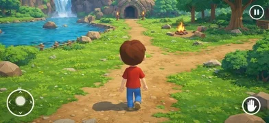 無邪気な 少年 が 恐ろしい 森の中でのゲーム画面