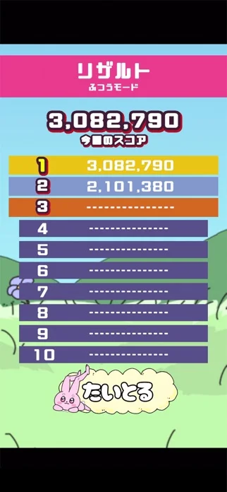 太ももうさぎの大撃腿のゲーム画面