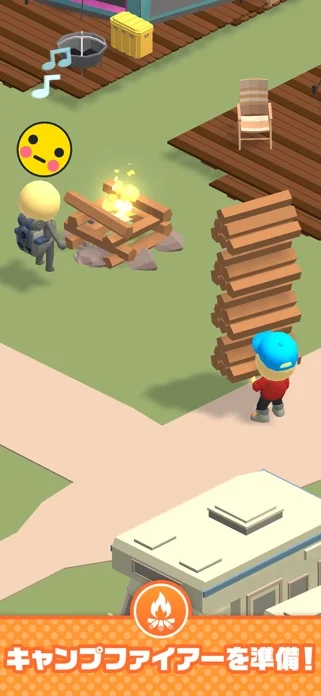 マイキャンプマネージャー:3D経営シミュレーションのゲーム画面