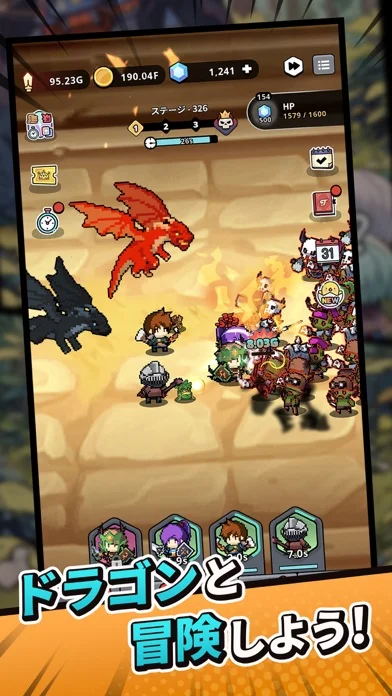 タイニークエスト : 放置系 RPG ゲームのゲーム画面