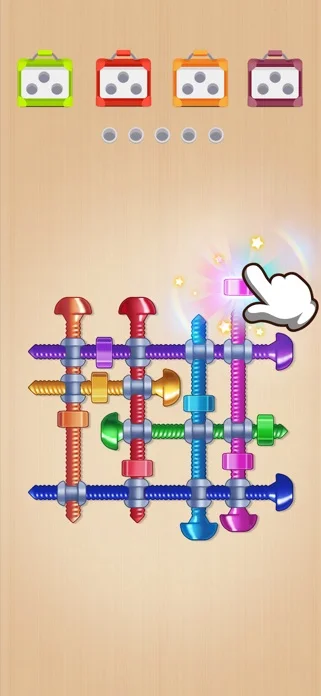 ねじねじパズルのゲーム画面