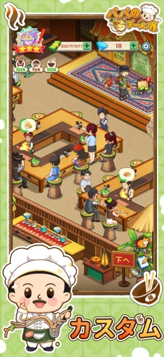 パパのラーメン屋のゲーム画面
