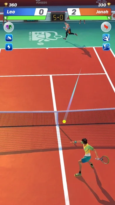 プロテニス対戦:二人で遊べる人気ライブスポーツゲームのゲーム画面