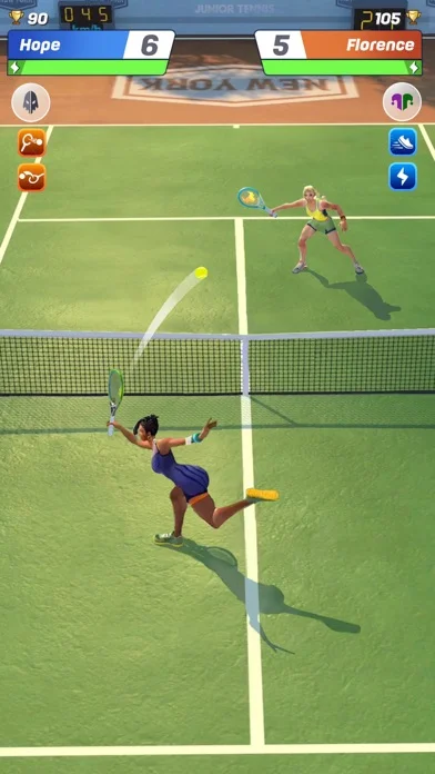 プロテニス対戦:二人で遊べる人気ライブスポーツゲームのゲーム画面