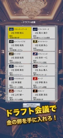 プロ野球監督になろう!〜ペナントレースを制覇せよ〜のゲーム画面