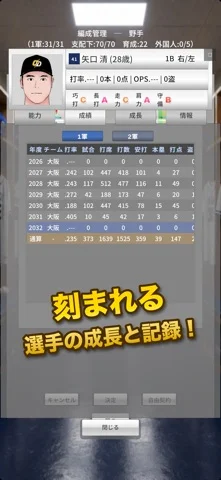 プロ野球監督になろう!〜ペナントレースを制覇せよ〜のゲーム画面
