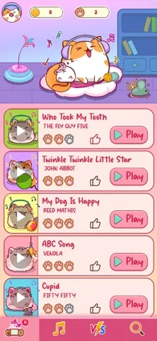 Piano Cat Tilesのゲーム画面