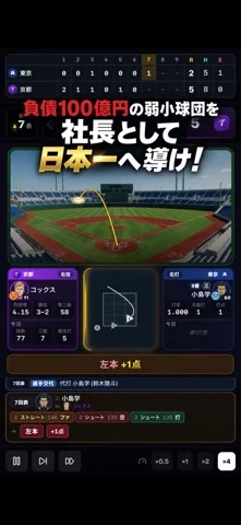 プロ野球 球団経営シミュレーションのゲーム画面
